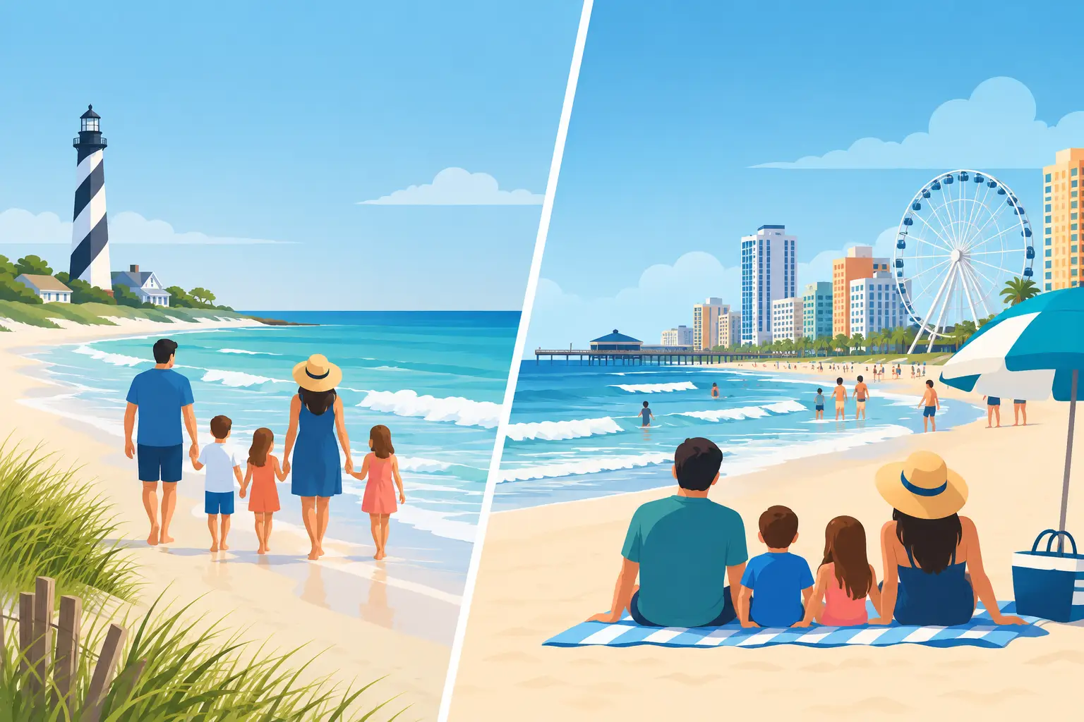 Surfside Beach vs Myrtle Beach for Families
